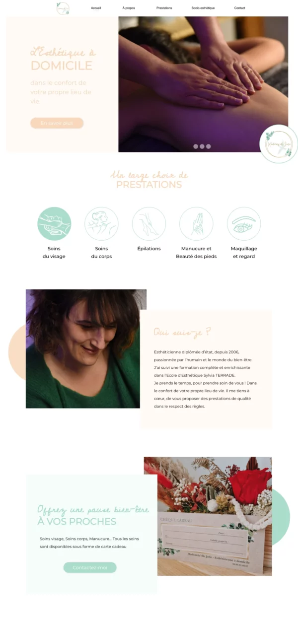 Création site internet en Ariège pour une esthéticienne