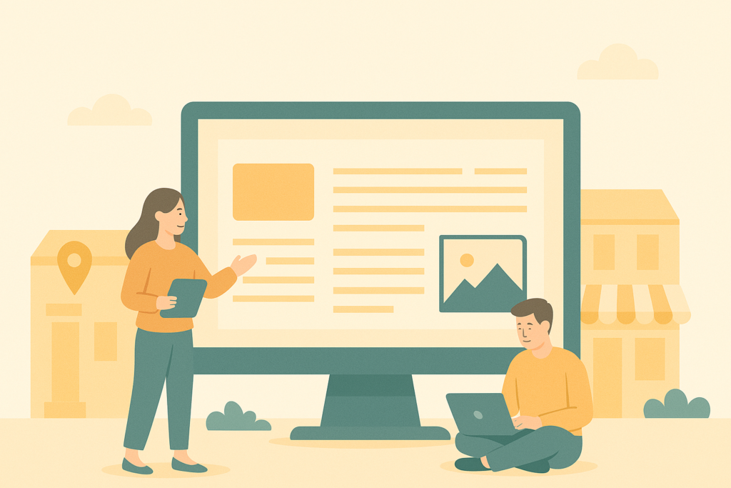 Illustration d'une entreprise locale créant ton site internet en 2025